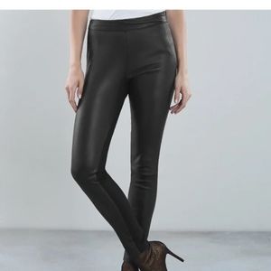 Reiss Valerie Lamb Leather Ponte Leggings Pants Paneled Size 0
